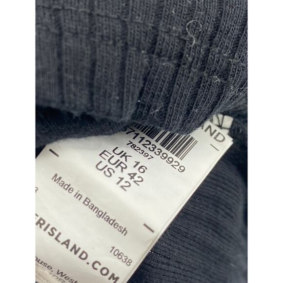 RIVER ISLAND Women's Black Wide-Rib Lace-Trim V-Neck Tank Top SZ 12 - Picture 8 of 11